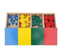 Phefop Jouet Cylindres en Bois, Blocs Sensoriels Colorés pour l'éducation Précoce, Enseignement de la Reconnaissance des Formes et des Couleurs pour Les Tout-Petits