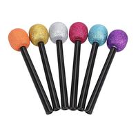 Phefop Jouet de Microphone en Plastique pailleté, Accessoire de Scène pour Fête d'anniversaire et karaoké, Accessoires de Chant Multicolores de 27 Cm