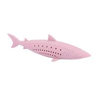 Phefop Jouet de Poisson de Chat en Silicone, Jouet d'entraînement Interactif d'herbe à Chat de Nettoyage de Dents Molaires avec Remplissage de Rebond pour Les Chats 'intérieur Jouant Seuls (Pink)
