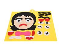 Phefop Jouets de Puzzle d'expressions, Jouet de Puzzle à Changement de Visage en Tissu feutré pour Le Plaisir en Famille et Les Activités Parents-Enfants (Femelle)