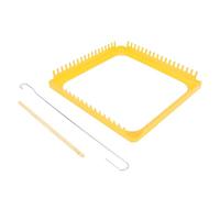 Phefop Kit de Métier à Tisser Jaune, Structure en Métal, Cadre de Tissage Polyvalent pour Tapisseries, écharpes, Chapeaux pour les âges