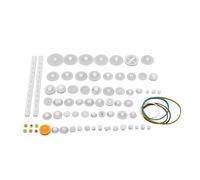 Phefop Kit de Petits Engrenages en Plastique, Accessoires de Support D'arbre de Poulie D'engrenages à Double Couronne Simple pour les Projets de Robotique de Voiture RC (75 types de kit d'équipement)