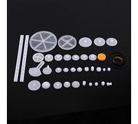 Phefop Kit de Petits Engrenages en Plastique, Accessoires de Support D'arbre de Poulie D'engrenages à Double Couronne Simple pour les Projets de Robotique de Voiture RC (34 types de kit d'équipement)