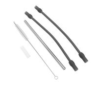 Phefop Kit de Tuyau en Silicone pour Machine à café, Intérieure Lisse et Durable, Remplacement de Tuyau pour Mousseur à Lait pour Machines à café Entièrement Automatiques, Brosse, Tube en Acier (A)