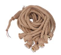 Phefop Lampes Suspendues Base E26/E27 Kit de Lampe Suspendue en Corde de Chanvre à Hauteur Réglable de 6,5 Pieds pour Bar Restaurant Cuisine Maison 8 Têtes Lampe Suspendue en Corde de Chanvre
