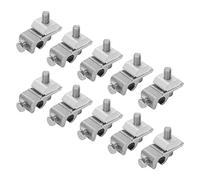 Phefop Lot de 10 Pinces de Support de Fixation pour Système de Montage Solaire, Broches de Mise à la Terre pour Protection contre le Tonnerre, Installation Rapide pour Rail en Aluminium