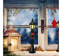 Phefop Lot de 4 Mini Lampadaires en Plastique pour Maison de Poupée avec LED Blanc Chaud, Lanterne Alimentée par Batterie pour Village Miniature, Jardin Féerique, Décoration Paysagère