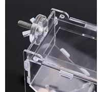 Phefop Mangeoire Automatique pour Oiseaux, Cage en Acrylique Transparente, Jouet pour Petits Oiseaux avec Assemblage Facile pour Peaux de Tigre, Mannequin Perle