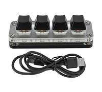 Phefop Mini clavier mécanique 4 touches RVB rétroéclairé cool avec câble de données USB touches de raccourci personnalisables