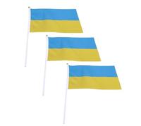 Phefop Mini Drapeaux Légers à Main D'Ukraine, Drapeaux Nationaux Ukrainiens, 10 Ensembles de 11,0 à 11,8 X 7,9 Pouces avec Séchage Rapide pour les événements Sportifs
