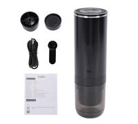 Phefop Mini Machine à Expresso 2 en 1, en Acier Inoxydable, Machine à Expresso Portable à Double fonctionnalité avec Pression de 20 pour les Voyages et la Maison (BLACK)