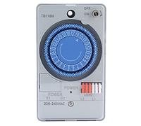 Phefop Minuterie Mécanique 24 Heures 220 VAC Programmable avec Intervalle de 15 Minutes, Faible Consommation D'énergie pour Chauffe-eau, Lampadaire, Arrosage de Jardin
