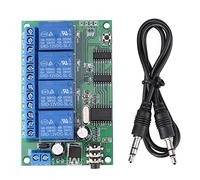 Phefop Module Relais Décodeur DTMF 4 Canaux AD22B04, Interrupteur Téléphonique télécommandé 12 V CC avec 8 Modes de Fonctionnement et Temporisateur, pour Système de sécurité D'aut