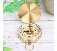 Phefop Montre de Poche Boussole en Laiton avec Couvercle Rabattable Lumineux Outil de Navigation Rotatif à 360 Degrés pour Randonneurs Campeurs Alpinisme Voyage Affichage de Bureau Collection