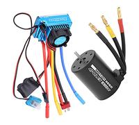 Phefop Moteur sans Balais étanche RC 3650 2300 KV avec Ensemble combiné ESC 80 A, Voitures avec Ensemble combiné ESC 80 A, Moteur sans Capteur à 4 Pôles, Couple élevé 900 W pour Voiture Camion Buggy