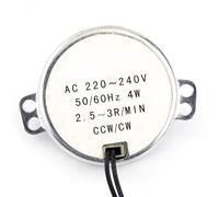 Phefop Moteur Synchrone AC, 220 240 V 4 W Motoréducteur à Aimant Permanent CW CCW Moteur électrique à Couple élevé Faible Bruit pour Radiateur électrique, Présentoir, Lampes, Jouets (2.5-3RPM)