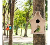 Phefop Nichoir en Bois, Boîte d'élevage Suspendue avec Support pour Petits Oiseaux, Refuge Confortable pour Hirondelles, Moineaux, Colibris et Pinsons
