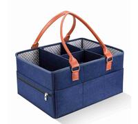 Phefop Organisateur de Couches avec Séparateurs Amovibles, Grand Panier de Rangement pour bébé avec 8 Poches et 2 Sacs à Fermeture éclair, Organisateur de Chambre D'enfant en Feutre