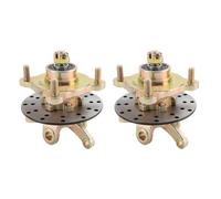 Phefop Paire de fusées d'essieu avant avec moyeux de roue et disques de frein pour voiturette de, kart, quad, ATV et UTV
