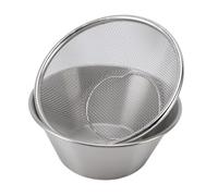 Phefop Passoire en Acier Inoxydable, Grande Passoire Microporeuse Portable, Passe au Lave-vaisselle avec Bol à Mélanger, Outil de Cuisine pour Laver les Légumes, les Fruits, le Riz (SILVER)