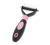 Phefop Peigne de Démêlage pour Chien, Râteau à Sous-poil en Acier Inoxydable, Brosse de Toilettage Double Face pour Animaux de Compagnie à Poils Longs ou Courts (PINK)
