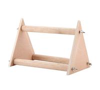 Phefop Perchoir en Bois pour Oiseaux, Jouet d'entraînement pour Aire de Jeux, 20 X 15 X 15 Cm, Support de Cage avec Trépied avec Plate-Forme, Assemblage Facile pour Aras, Perruche Grise d'Afrique,