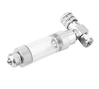 Phefop Pompe à Air d'aquarium, Régulateur de CO2 en Acier Inoxydable avec Vanne Micro-doseuse à Double Tête pour Un Réglage Fin de l'aquarium (Microvanne Double tête + Enregistrement Bulle)