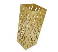 Phefop Porte-Parapluie en Métal, Seau de Rangement Autoportant Antirouille avec Conception Creuse, Porte-Parapluie d'intérieur Compact pour Foyer de Bureau à Domicile, 42x16x16cm (Gold)