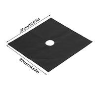 Phefop Protecteurs de Cuisinière à Gaz Antiadhésifs 4 Pièces Doublures de Brûleur de Cuisinière à Gaz, 10,63 × 10,63 Pouces -70 260 ℃ Protecteurs de Antiadhésifs Couvercles de Brûleur de (BLACK)