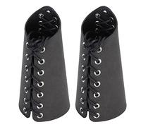 Phefop Protège-Bras de Tir à l'arc 2 Pièces, Brassards de Protection en Cuir PU pour Adultes et Juniors, Idéaux pour Le Cosplay Médiéval et Les Sports de Tir à l'arc