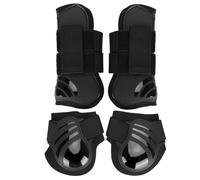 Phefop Protège-Jambes de Cheval, Bottes de Brossage en Coque en PU pour Chevaux, Bottes de Protection des Tendons de Cheval pour Le Saut, Ensemble d'enveloppement des Jambes Avant et Arrière