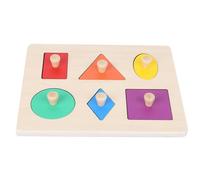 Phefop Puzzle Trieur, Jouet Assorti à la Géométrie en Bois, Planche de Forme Colorée pour Les Tout-Petits et Les Bébés, Outil d'apprentissage pour l'éducation de la Petite Enfance (Panneaux de