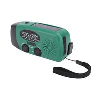 Phefop Radio Météo de la Manivelle Solaire d'urgence avec éclairage LED, Alarme SOS, Banque d'alimentation Portable AM FM WB Radio Météo, pour Charger Les Téléphones à L'extérieur (Green)