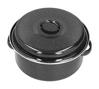 Phefop Rôtissoire avec Couvercle, Rôtissoire en Fer émaillé pour Viande de Poulet de Dinde Ronde de 11 Pouces, Idéale pour la Cuisine de Vacances et les Réunions de Famille