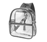 Phefop Sac à Dos Transparent avec Conception de Fermeture éclair, Grande capacité, Eau de Preuve, 11,5 X 6 X 12 Pouces, 324g, Sac à Dos Transparent en PVC pour une Utilisation (GREY)