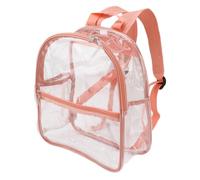 Phefop Sac à Dos Transparent avec Conception de Fermeture éclair, Grande capacité, Eau de Preuve, 11,5 X 6 X 12 Pouces, 324g, Sac à Dos Transparent en PVC pour une Utilisation (PINK)