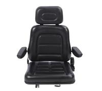 Phefop Siège de Chariot élévateur avec Interrupteur de Réglage et Rail Coulissant, Siège Ergonomique en Cuir avec Appui-tête Réglable à 3 Niveaux, Inclinaison de 30 à 180 Degrés pour (Avec Accoudoir)