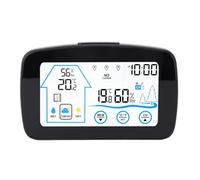 Phefop Station Météo sans Fil, Thermomètre Hygromètre Numérique avec écran Tactile rétroéclairé LCD, Moniteur Précis de Température et d'humidité Intérieure et Extérieure pour la Maison (BLACK)