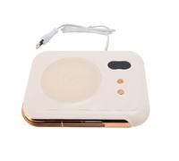 Phefop Tapis Thermostatique Chauffe-Tasse 2 en 1 avec Souffleur d'air Chaud, Chauffe-café électrique 18W 100W, Boissons de Bureau, Contrôle Intelligent de la (Prise UE 220V)