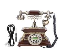 Phefop Téléphone à Cadran Rétro avec Affichage FSK/DTMF et Calendrier de Bureau électronique, Téléphone D'identification Vintage pour la Décoration de L'hôtel, du Bureau à Domicile,