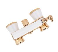 Phefop Télescope Binoculaire de Théâtre, Verre Optique BK7, Jumelles d'opéra 3X25, Mise au Point Centrale, Champ de de 105 M pour Femmes et Enfants (White)