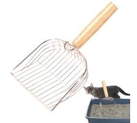 Pheillette de litière pour chats, scoop de litière - Pitre à tamis pour animaux de compagnie antiadhésive,Scoop de caca de caca de caca à tampons profonds en métal avec crochet de rangement, scooper p