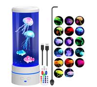 PHEJIE Lampe Méduse Télécommande 28cm - 17 Couleurs RGB, Mode Changement Auto, Veilleuse Enfant Adulte, Lampe à Lave Bubble Magique pour Chambre, Nursery & Détente