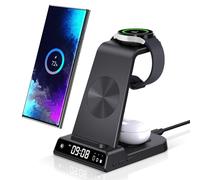 Phelinta Chargeur Induction pour Samsung, Station de Charge 3 en 1 pour Samsung S25 Ultra/S25/S24 Ultra/S23/Z Flod 7/Z Flip 7, Chargeur sans Fil pour Galaxy Watch Ultra/7/6/5, Galaxy Buds 3/3 Pro/2