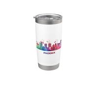Phéniciens Skyline Coloré Paysage urbain Phoenix Gobelet isotherme en acier inoxydable double paroi