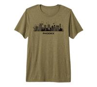 Phéniciens Skyline Coloré Paysage Urbain Phoenix T-Shirt Haut de Gamme