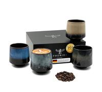 Pheniox Infinity Lot de 4 tasses à cappuccino de 220 ml en porcelaine de qualité supérieure - Sans anse - Cadeau au design moderne - Passe au lave-vaisselle - Thé