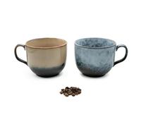 Pheniox | Lot de 2 tasses à cappucino Infinity XL | 2 x 450 ml | Tasses de qualité supérieure en faïence | avec anse | Passe au lave-vaisselle | Café | Cappuccino | Thé | Cadeau homme femme (450 ml, 2