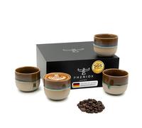 Pheniox Lot de 4 tasses à expresso Illusion - 4 x 120 ml - En faïence de qualité supérieure - Sans anse - Passe au lave-vaisselle - Café - Expresso - Moka - Cadeau au design moderne