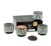 Pheniox | Lot de tasses à Cappuccino Tibet Light Green | 4 pièces | 180 ml | Tasses de haute qualité en grès | sans anse | Passe au lave-vaisselle | Café | Espresso | Moka | Cadeau pour homme et femme